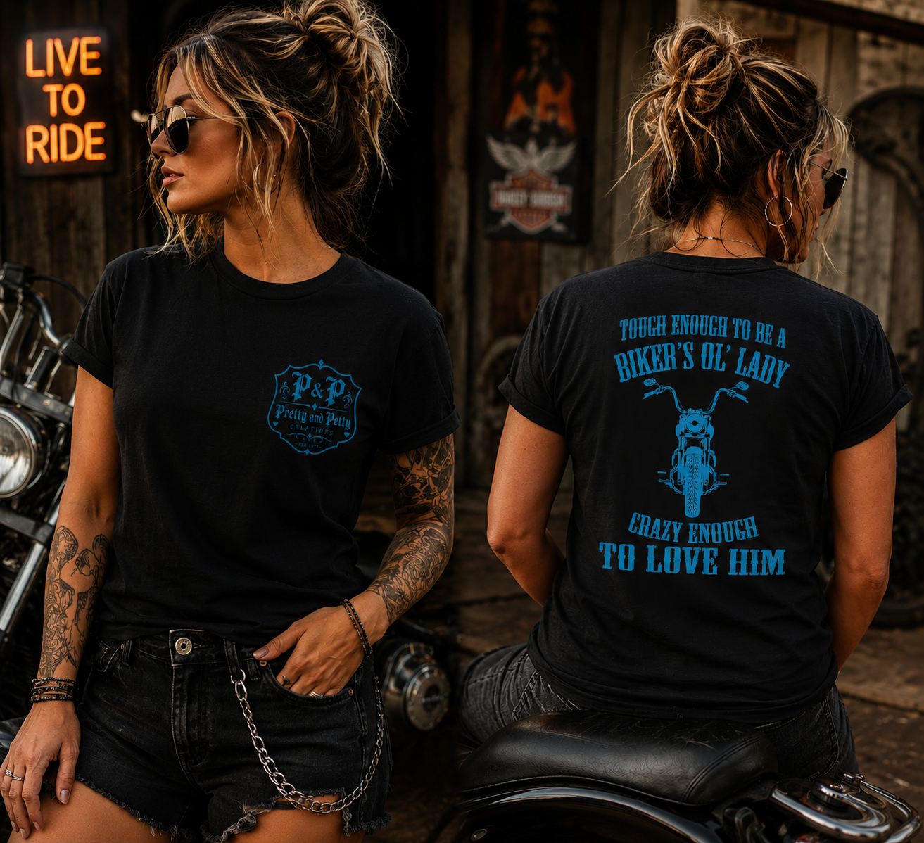 Tough Enough to Be a Biker’s Ol’ Lady T-Shirt