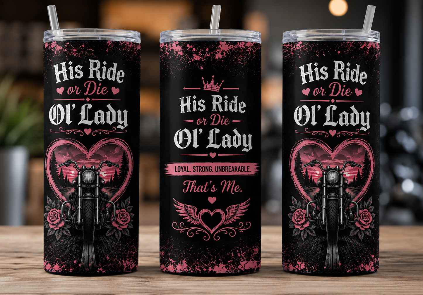 Loyal Strong Unbreakable Ol' Lady 20 oz Skinny Tumbler