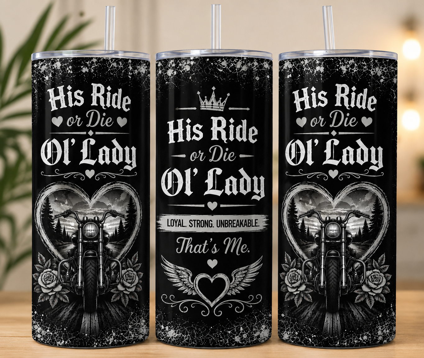 Loyal Strong Unbreakable Ol' Lady 20 oz Skinny Tumbler